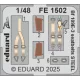 Eduard Accessories Bf 109E-3 seatbelts STEEL  HOBBY BOSS - acél fotómaratott biztonsági övek