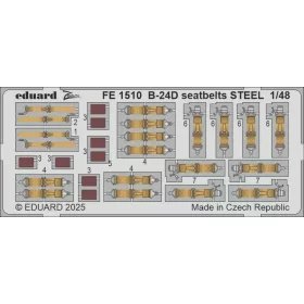   Eduard Accessories B-24D seatbelts STEEL  HOBBY BOSS - acél fotómaratott biztonsági övek