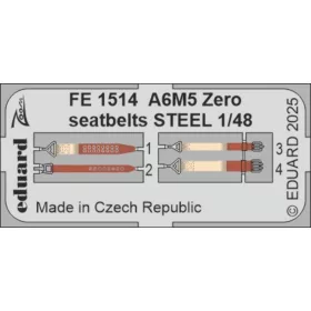   Eduard Accessories A6M5 Zero seatbelts STEEL  FINE MOLDS - acél fotómaratott biztonsági övek