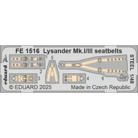   Eduard Accessories Lysander Mk.I/III seatbelts STEEL  AIRFIX - acél fotómaratott biztonsági övek