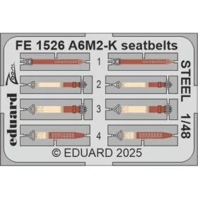   Eduard Accessories A6M2-K seatbelts STEEL  EDUARD - acél fotómaratott biztonsági övek