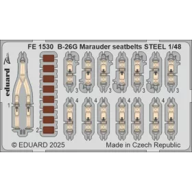   Eduard Accessories B-26G Marauder seatbelts STEEL  ICM - acél fotómaratott biztonsági övek