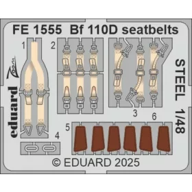   Eduard Accessories Bf 110D seatbelts STEEL  EDUARD - acél fotómaratott biztonsági övek