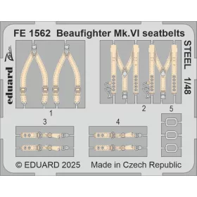   Eduard Accessories Beaufighter Mk.VI seatbelts STEEL for Revell - acél fotómaratott biztonsági övek