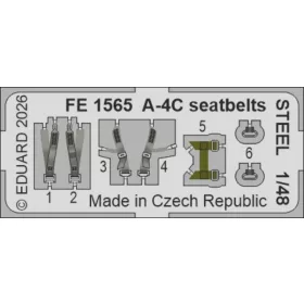  Eduard Accessories A-4C seatbelts STEEL for Hobby Boss - acél fotómaratott biztonsági övek