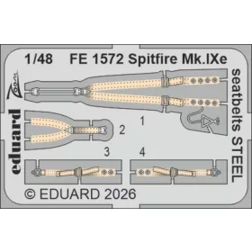   Eduard Accessories Spitfire Mk.IXe seatbelts STEEL for Airfix - acél fotómaratott biztonsági övek