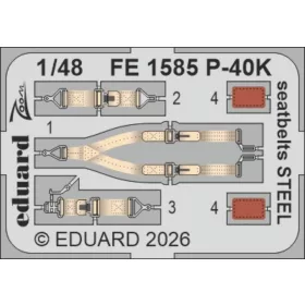   Eduard Accessories P-40K seatbelts STEEL for Eduard - acél fotómaratott biztonsági övek