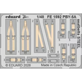   Eduard Accessories PBY-5A seatbelts STEEL for Eduard / Revell - acél fotómaratott biztonsági övek
