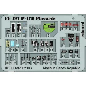   Eduard Accessories P-47D Thunderbolt Placards - P-47D Thunderbolt felirat- és adattáblák