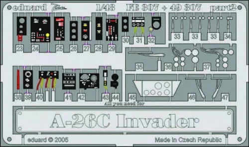 Eduard Accessories A-26C Invader interior FE307 - A-26C Invader belsőtér-részletező készlet FE307