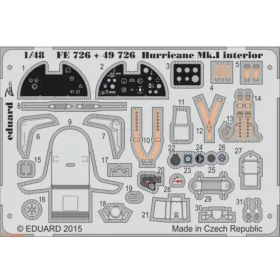   Eduard Accessories Hurricane Mk.I interior S.A. 1/48 for Airfix - Hurricane Mk.I belsőtér-részletező készlet S.A.