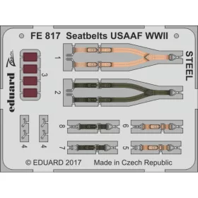   Eduard Accessories Seatbelts USAAF WWII STEEL - II. világháborús USAAF repülőgépekhez – acél fotómaratott biztonsági övek