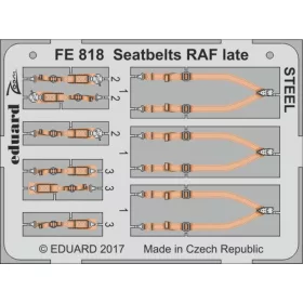   Eduard Accessories Seatbelts RAF late STEEL - késői RAF biztonsági övek – acél fotómaratás