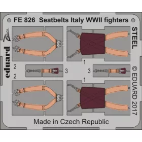   Eduard Accessories Seatbelts Italy WWII fighters STEEL - II. világháborús olasz vadászgépek – biztonsági övek