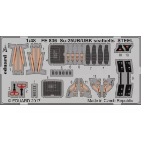   Eduard Accessories Su-25UB/UBK seatbelts STEEL for SMER - acél fotómaratott biztonsági övek
