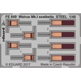   Eduard Accessories Walrus Mk.I seatbelts STEEL for Airfix - acél fotómaratott biztonsági övek