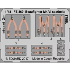   Eduard Accessories Beaufighter Mk.VI seatbelts STEEL f.Tami - acél fotómaratott biztonsági övek