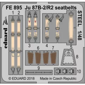   Eduard Accessories Ju 87B-2/R2 seatbelts STEEL for Airfix - acél fotómaratott biztonsági övek