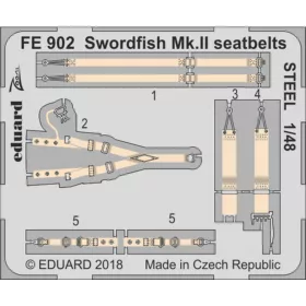   Eduard Accessories Swordfish Mk.II seatbelts STEEL f.Tamiya - acél fotómaratott biztonsági övek