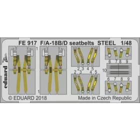   Eduard Accessories F/A-18B/D seatbelts STEEL f.Kinetic - acél fotómaratott biztonsági övek
