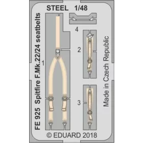   Eduard Accessories Spitfire F.Mk.22/24 seatbelts STEEL f.Ai - acél fotómaratott biztonsági övek