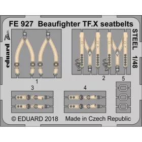   Eduard Accessories Beaufighter TF.X seatbelts STEEL f.Revell - acél fotómaratott biztonsági övek