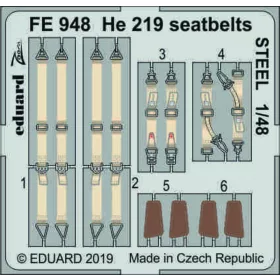   Eduard Accessories He 219 seatbelts STEEL for Tamiya - acél fotómaratott biztonsági övek