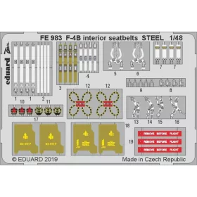   Eduard Accessories F-4B interior seatbelts STEEL f.Academy - acél fotómaratott biztonsági övek