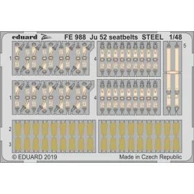   Eduard Accessories Ju 52 seatbelts STEEL for Revell - acél fotómaratott biztonsági övek