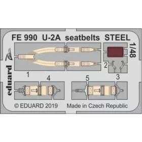   Eduard Accessories U-2A seatbelts STEEL for AFV Club - acél fotómaratott biztonsági övek