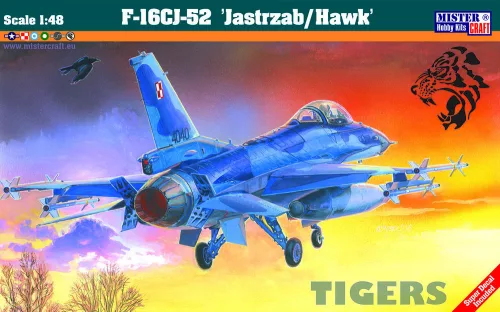 MisterCraft F-16C Block 52+ Jastrząb / Hawk 1:48 repülőgép makett – MisterCraft G-116