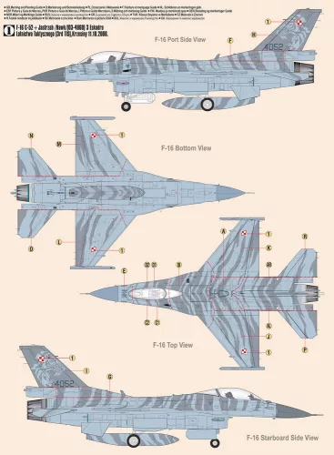 MisterCraft F-16C Block 52+ Jastrząb / Hawk 1:48 repülőgép makett – MisterCraft G-116