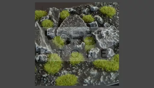 Gamers Grass TUFTS Realisztikus Dry Green 2mm - fűcsomók diorámához-Small 144 darab (2 mm self-adhesive - DRY GREEN)