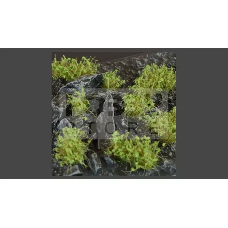 GAMERS GRASS SHRUBS TUFTS Dark Green - Realisztikus sötétzöld színű cserjék-bokrok diorámához (4-6 mm self-adhesive - DARK GREEN)