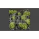 GAMERS GRASS SHRUBS TUFTS Dark Green - Realisztikus sötétzöld színű cserjék-bokrok diorámához (4-6 mm self-adhesive - DARK GREEN)