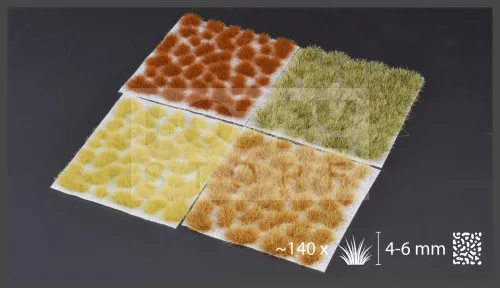 GAMERS GRASS DRY STEPPE SET - Realisztikus fűcsomó szett diorámához 140 darab (4-6 mm self-adhesive - Dry Steppe Set)