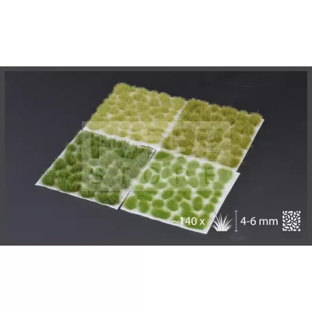 GAMERS GRASS GREEN MEADOW SET - Realisztikus fűcsomó szett diorámához 140 darab (4-6 mm self-adhesive - Green Meadow Set)
