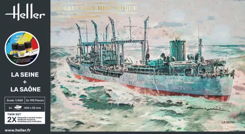 Heller Twin Set La Seine + La Saone 1:400 Starter Kit hadihajó makett – Heller H55050