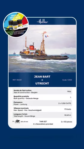 Heller Twin Set Jean Bart + Utrecht 1:200 Starter Kit hadihajó makett – Heller H55602