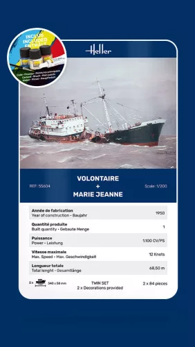 Heller Twin Set Volontaire + Marie Jeanne 1:200 Starter Kit hadihajó makett – Heller H55604