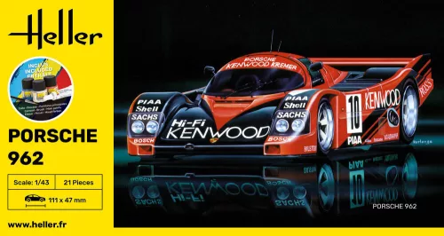 Heller Porsche 962 1:43 Starter Kit autómakett – Heller H56109
