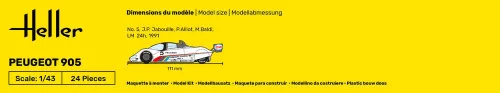 Heller Peugeot 905 1:43 Starter Kit autómakett – Heller H56110
