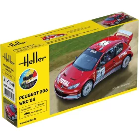 Heller Peugeot 206 WRC'03 1:43 Starter Kit versenyautó makett – Heller H56113