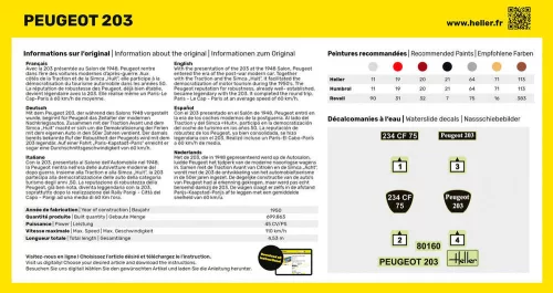 Heller Peugeot 203 1:43 Starter Kit autómakett – Heller H56160