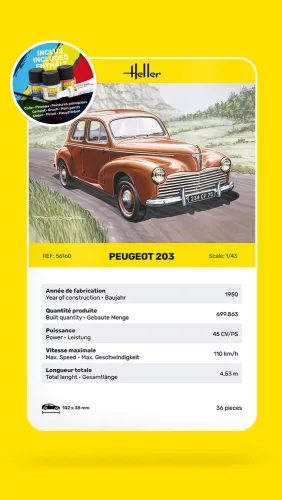 Heller Peugeot 203 1:43 Starter Kit autómakett – Heller H56160