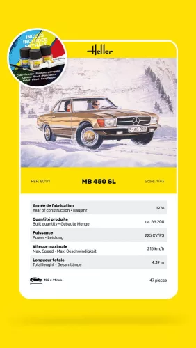 Heller MB 450 SL 1:43 Starter Kit autómakett – Heller H56171