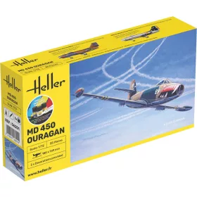 Heller MD 450 Ouragan 1:72 Starter Kit repülőgép makett – Heller H56201