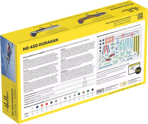 Heller MD 450 Ouragan 1:72 Starter Kit repülőgép makett – Heller H56201