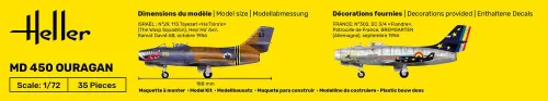 Heller MD 450 Ouragan 1:72 Starter Kit repülőgép makett – Heller H56201