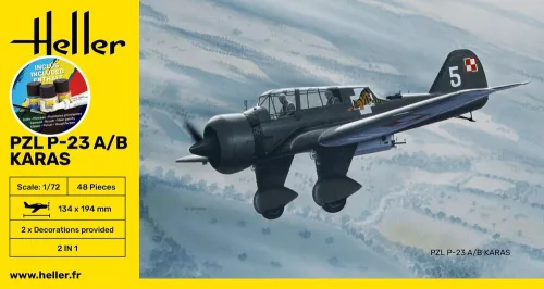 Heller PZL 23 Karas 1:72 Starter Kit repülőgép makett – Heller H56247